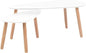 Scandinavian Oval Coffee Table Set of 2 White Solid Pine Wood Modern Minimalist by Unknown