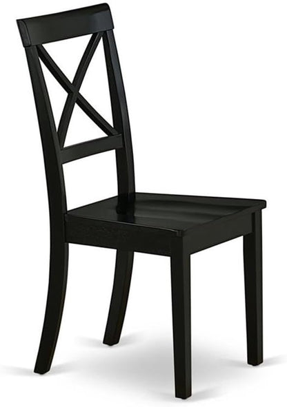 East West Furniture BOC-BLK-W Boston Dining Room Chairs - Image 4