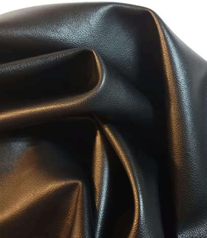 Black Lambtouch Soft Faux Vegan PU Leather by The Yard Synthetic Pleather 0.8 - Image 5