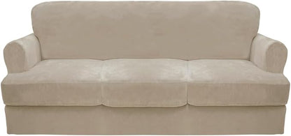CUCRAF T Cushion Sofa Cover 4 Piece Slipcovers, Soft Thick Velvet Couch Cover by CUCRAF
