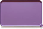 Hoki Found XX-Large Silicone Pet Food Mats - Non Slip Dog Cat Bowl Placemats - Waterproof Dog Cat Food Mats for Carpet - Amethyst