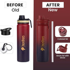 Lexlion 22 Oz Triple Walled Insulated Stainless Steel Fruit Infuser Water Bottle, 3 Lids, Silicone Sleeve, Leakproof, Dishwasher Safe