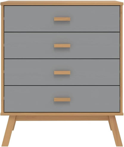 Scandinavian Style Solid Pine Wood Drawer Cabinet - Image 7