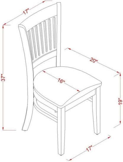 East West Furniture NDVA5-OAK-C 5 Piece Kitchen Table & Chairs Set Includes a - Image 6