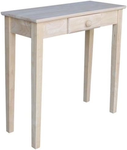 IC International Concepts, Rectangular Hall Table W/Drawer, Solid Real Wood - Image 5