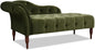 Pemberly Row Tufted Roll Arm Chaise Lounge, Olive Green Velvet Upholstery by PEMBERLYROW