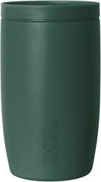 Simple Modern Travel Coffee Mug Tumbler with 360° Lid | Ceramic-Lined Insulated Stainless Steel Cold Brew Iced Coffee Cup Thermos | Gifts for Women Men Her Him | Voyager Signature | 12oz | Forest