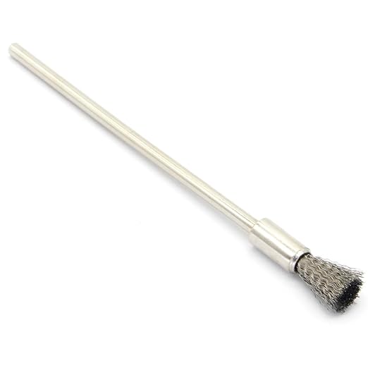 20PCS Wire Brushes with Extended Handle - Metal Rust Removal, Polishing, Cleaning - 6mm Diameter, 3mm Shaft, 100mm Length - Removes Burrs, Dust, and Oxide Layer - Handles Rough Surfaces