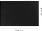 Extra Large Mulitpurpose Silicone Placemat,Countertop Protector, Kitchen Counter Mat, Table Mat, Heat Resistant, Washable, Non Slip ...… (Black -2PCS, 23.6X 15.8inch)