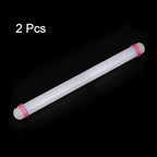 HARFINGTON 2pcs Fondant Rolling Pin 20 Inch x 0.98 Inch Adjustable Guide Rings Non-Stick PP Plastic Fondant Roller Dough Roller Kitchen Decorating Tools for Cookie Pastry Pizza Clay