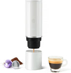 portable coffee maker15 Bar Mini Coffee Maker USB-C & Car Charger, Lightweight Espresso Maker (White)
