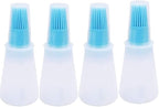 Silicone Oil bottle brush，BBQ/Pastry Basting Brushes,Silicone Cooking Grill Barbecue Baking Pastry Oil/Honey/Sauce Bottle Brush (4 PCS,blue)