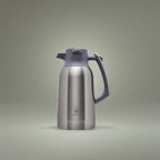 IDEUS Thermal Coffee Carafe 68oz (2,000ml), Stainless Steel Double Wall Insulated Vacuum Flask, Water Jug Coffee Server and Beverage Dispenser, Heat and Cold Retention (Metallic, 68oz (2,000ml))