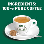 Cafe La Llave Dark Roast Ground Espresso Coffee, 10 oz Can - Rich and Bold Cuban-Style Blend - Strong, Aromatic Flavor