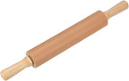 HARFINGTON Silicone Rolling Pins for Baking 16.93 Inch Non-Stick Silicone Surface Wooden Handle Rolling Pin Small Roller Playdough Rolling Pins for Fondant Kitchen Dough Pizza, Brown