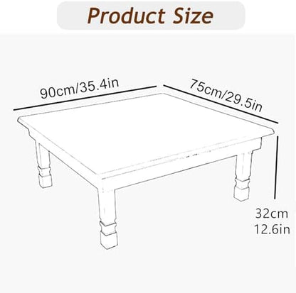 Korean Style Folding Solid Wood Low Table - Image 2