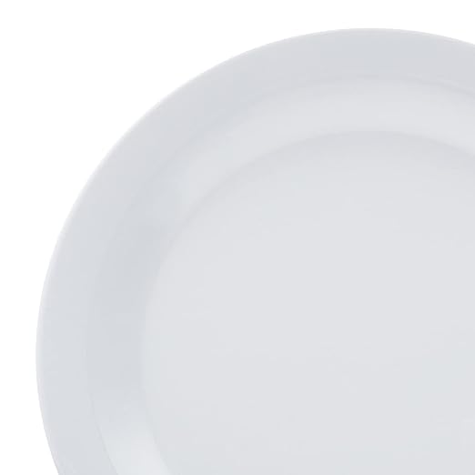 Amazon Basics Melamine (Plastic) Plate, 6 Piece Set, 10.5 in, White