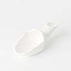 Coffee Bean Measuring Scoop with Funnel Coffee Bean Dosing Cup Ceramic Ground Coffee Spoon For Coffee Tea Sugar Flour (White)