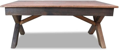 Rustic Farmhouse Coffee Table Handcrafted from Mixed Reclaimed Woods, Unique by Unknown