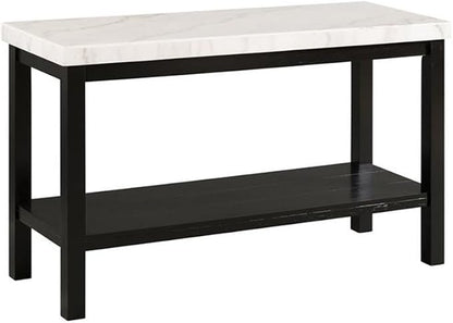 Picket House Furnishings Evie Wood Frame & Marble Top Console Table-White/Black by Picket+House