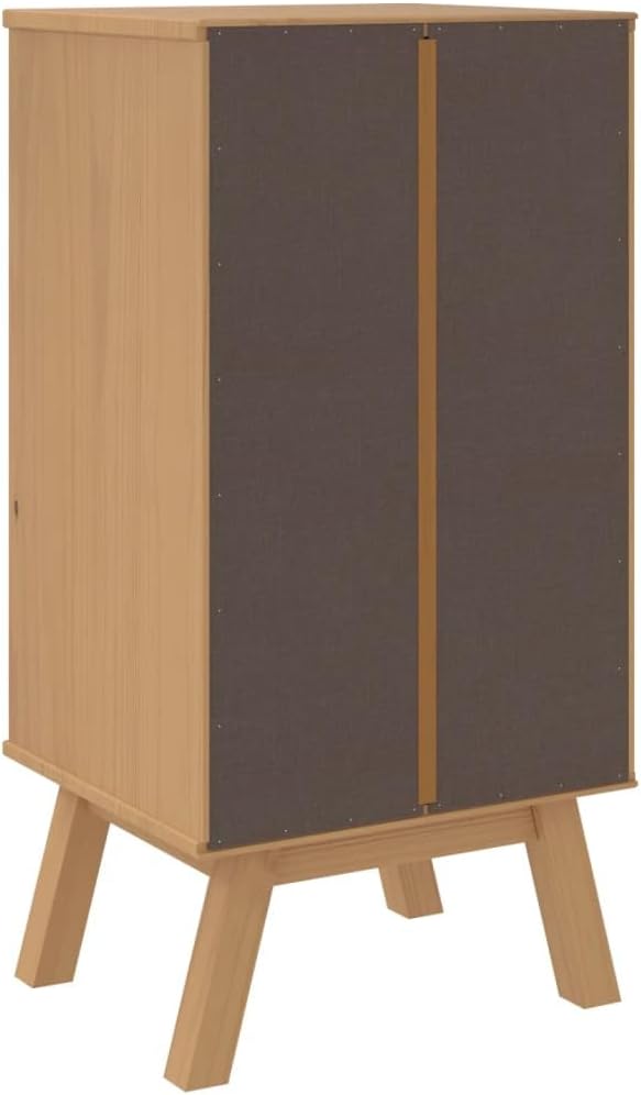 Scandinavian Style Grey and Brown Solid Pine Wood Bedside Cabinet - Image 9