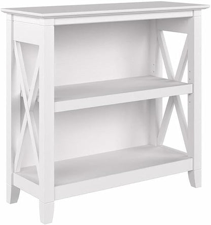 Bush Home Key West Small 2 Shelf Bookcase in Pure White Oak, Compact Home by BushHome