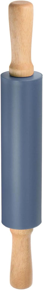 HARFINGTON Silicone Rolling Pins for Baking 15 Inch Wooden Handle Non Stick Rolling Pin Small Roller Playdough Rolling Pins for Dough Pizza Pastry Fondant Kitchen, Drak Blue