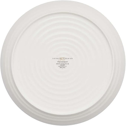 Portmeirion Sophie Conran White Coupe Dinner Plate Set of 4-10.5 Inch Porcelain Plates, Durable Dinnerware, Microwave Dishwasher Freezer & Oven Safe Tableware for Kitchen & Casual Dining