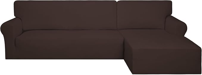 PureFit Stretch Sectional Couch Covers 2 pcs Non Slip L Shape Sofa Cover by PureFit