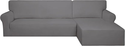 PureFit Stretch Sectional Couch Covers 2 pcs Non Slip L Shape Sofa Cover by PureFit