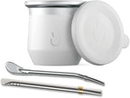 BALIBETOV Yerba Mate Cup – Vacuum Insulated Stainless Steel Gourd with Silicone Cover & Non-Slip Base – Includes 2 Bombillas & Cleaning Brush – Unique Design, Easy to Clean