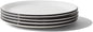 Made In Cookware - Set of 4 - Bread and Butter Plates - White With Black Rim - Porcelain - Crafted in England