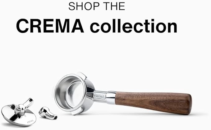 Crema Coffee Products - 54mm Bottomless Naked Portafilter - Filter Basket Included - Fits 54mm Breville Machines, Sandalwood