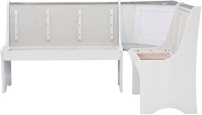 Riverbay Furniture Coastal Wood Corner Dining Nook - Image 5