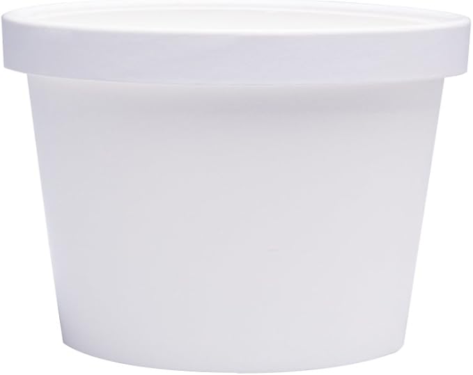 Paper Ice Cream Cups with Lids, Hot/Cold Soup Cups (White, 40, 12 oz)