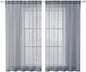 MIULEE 2 Panels Sheer Curtains for Living Room 54X45 Inch Dark Grey | Window by MIULEE