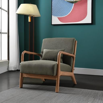 ANJ Mid Century Modern Accent Chair, Comfy Fabric Reading Chair - Image 5