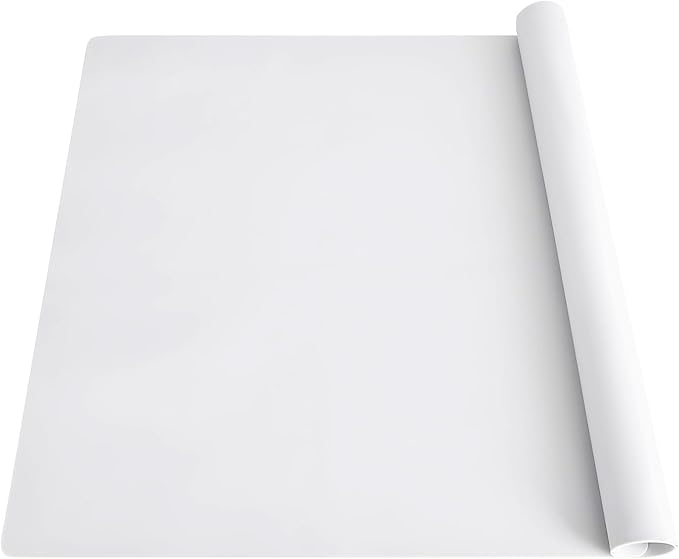 2MM Thick Silicone Countertop Mat, 23.6"x 15.7"(60cmx40cm), Silicone Mats for Kitchen Counter, Nonslip Heat Resistant Mat, Large Kitchen Counter Mats, Waterproof Countertop Protector, Semitransparent