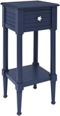 Linon Styers Wood Accent Starfish Coastal Side Table in Navy by Linon