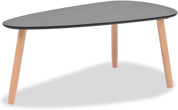 Coffee Table Set of 2 Black Solid Pine Wood Legs - Image 7