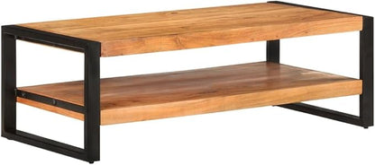 Coffee Table 47.2"x23.6"x15.7" Solid Acacia Wood, End Tables, Living Table - Image 9