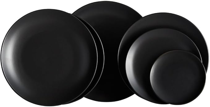 Stoneware Coupe Commercial Grade Dinnerware, Matte Black Plate 6.5", Case of 36