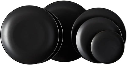 Stoneware Coupe Commercial Grade Dinnerware, Matte Black Plate 6.5", Case of 36