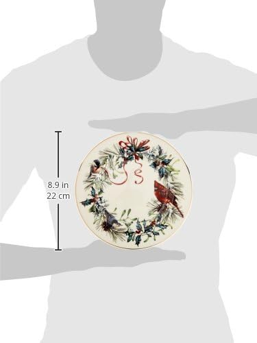 Lenox 835220 Winter Greetings 6-Piece Salad Plates, Christmas Dinnerware Set, Holiday Hosting