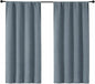Simplebrand Ava Stone Blue Short Blackout Curtains by Simplebrand