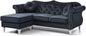 Glory Furniture Hollywood Velvet Sofa Chaise in Black by Glory+Furniture