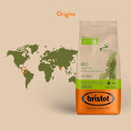 Bristot Bio Organic Italian Espresso Beans | Italian Whole Beans | Medium Roast | 1.1lb/500g (Pack of 2)