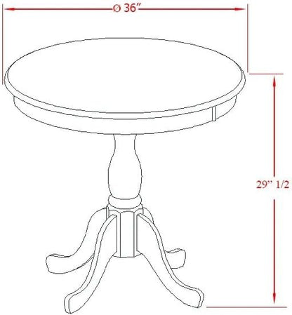 East West Furniture AMT-ABC-TP Antique Modern Kitchen Table - Image 9
