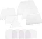 Anvin Cake Scraper Smoother Cake Icing Tool Set, Plastic Scraper Cake Frosting Scraper Smoother Combo for Buttercream Edge Decorating Cake Smoother Flexible for Baking Birthday DIY Kitchen (10 Pcs)