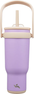 40 oz Tumbler with Side Handle, Insulated Water Bottle with Straw and 2 in 1 Lid, Stainless Steel Cup Travel Coffee Mug for Sports Office Gym,Purple